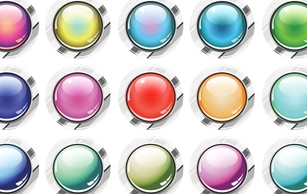 Icons - Glassy Buttons Vector 