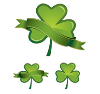 Elements - Glossy shamrocks with banners 