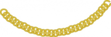 Gold Chain, Curved As A Necklace clip art