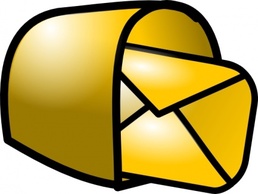 Gold Theme Mailbox Mail clip art Preview