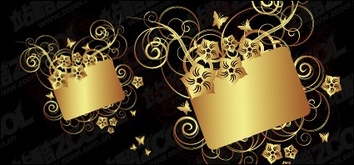 Golden Butterfly pattern vector material