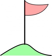 Sports - Golf Flag In Hole On Green clip art 