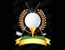 Sports - Golf, golf clubs, wheat vector 
