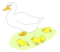 Goose and goslings