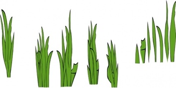 Flowers & Trees - Grass Blades And Clumps clip art 