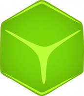 Abstract - Green 3d Cube clip art 