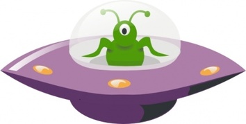 Cartoon - Green Alien Cartoon Aliens Ufo Spaceship Ufos Saucer 