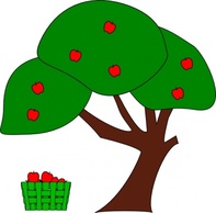 Food - Green Apple Fruit Tree Cartoon Cherry Trees Plant 