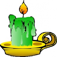 Objects - Green Candle clip art 