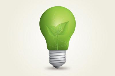 Green Eco Light Bulb Vector Preview