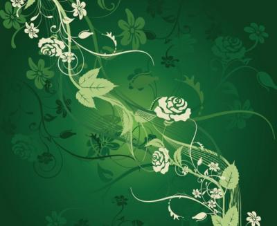 Backgrounds - Green Floral Background 