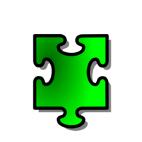 Objects - Green Jigsaw piece 15 