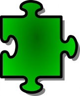 Green Jigsaw Piece clip art