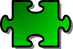 Objects - Green Jigsaw Piece clip art 