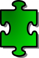 Objects - Green Jigsaw Piece clip art 