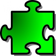 Objects - Green Jigsaw Piece clip art 