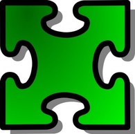 Green Jigsaw Piece clip art