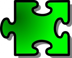 Objects - Green Jigsaw Piece clip art 