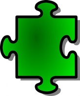 Objects - Green Jigsaw Piece clip art 