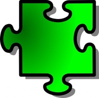 Objects - Green Jigsaw Piece clip art 