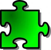 Green Jigsaw Piece clip art