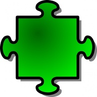 Objects - Green Jigsaw Piece clip art 