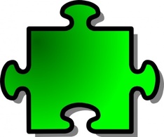 Objects - Green Jigsaw Puzzle clip art 