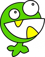 Cartoon - Green Monster clip art 