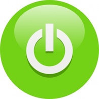 Elements - Green Power Button clip art 