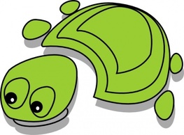 Animals - Green Tortoise Cartoon clip art 