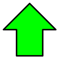 Shapes - Green up arrow 