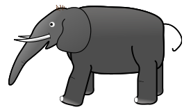 Cartoon - Grey Elephant 