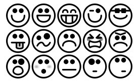 Icons - Greyscale Smiley Set 