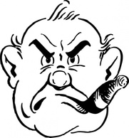 Cartoon - Gruff Man clip art 