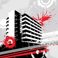 Buildings - Grunge Apartment Vector 