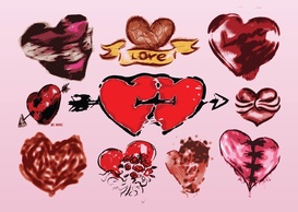 Grunge Hearts Vectors