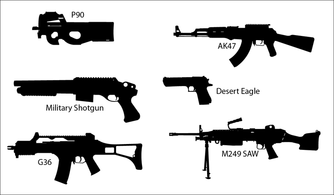 Military - Gun Silhouettes 