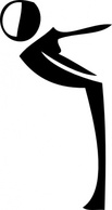 Silhouette - Gymnastics Aerobics clip art 