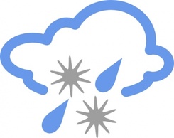 Nature - Hail And Rain Weather Symbol clip art 