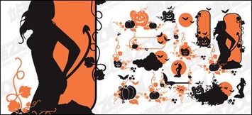 Halloween theme vector pattern material