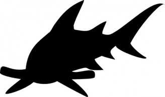 Silhouette - Hammerhead Shark clip art 