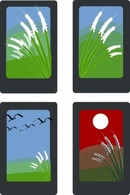 Nature - Hanafuda Playing Cards clip art 