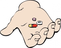 Hand And Pills clip art