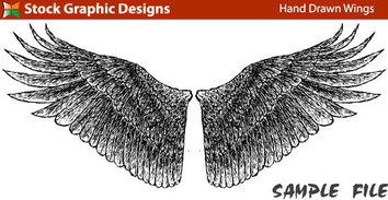 Hand drawn bird wings free vector