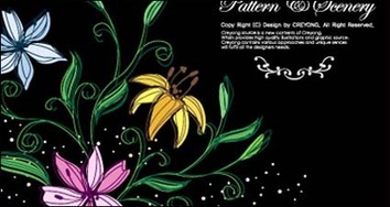 Human - Hand-painted flowers Vector-1 