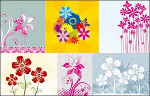 Hand-painted flowers Vector