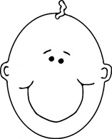 Happy Boyface Outline clip art