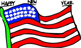 Happy New Year Us Flag clip art