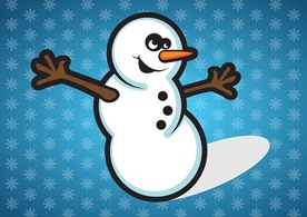 Cartoon - Happy Snowman 