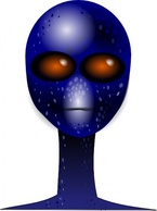 Objects - Head Blue Alien Face Ufo Et Visitors 